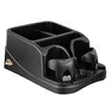 Armor All Car Console Organizer, Car Seat Organizer with 2 Adjustable Cup Holders, 3 Large Storage Compartments, Seatbelt for Secure Hold, Vehicle Middle Seat Organizer for Cars, Trucks, Minivans