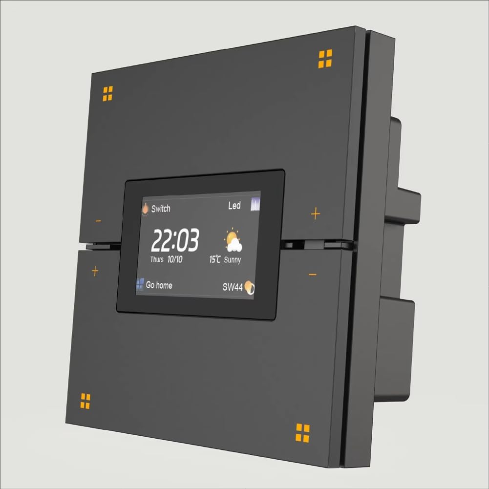Tuya Home - Interruptor de Pared con Botón Pulsador y Sensor de Cuerpo Humano con Radar de 3,5 Pulgadas, Interruptor Inteligente Zigbee, Botón Pulsador Inteligente