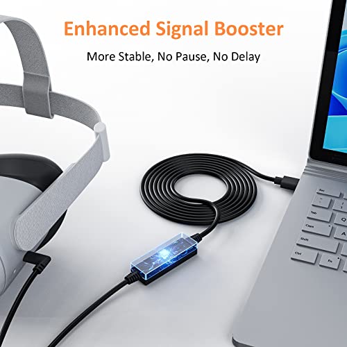 Image of NexiGo Enhanced 32FT Link Cable with Signal Amplifier, USB 3.2 Gen1 Type C to A, Fast Charging & High-Speed Data Transfer (up to 5Gbps), Compatible with Oculus Quest 1 and 2 Headset to Gaming PC