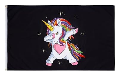 PHENO FLAGS Bandera de unicornio, 90x150 cm - Motivo de unicornio divertido y danzante - Bandera robusta para habitaciones infantiles, jardines y mástiles | Ya disponible en tu tienda friki favorita! En mundofriki.es! PHENO FLAGS Bandera de unicornio, 90x150 cm - Motivo de unicornio divertido y danzante - Bandera robusta para habitaciones infantiles, jardines y mástiles | Ya disponible en tu tienda friki favorita! En mundofriki.es!