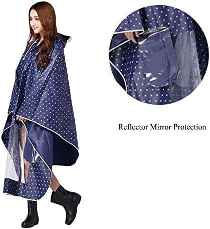 Waterproof Hooded Rain Poncho Motorcycle Raincoat Cycling Rain Jacket for Men Women Windproof Cycling Bicycle Poncho Bike Raincoat Rain Cape Poncho Breathable Motorcycle Rain Jacket for Women Men