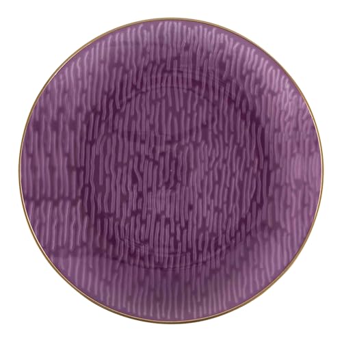 PLASTICPRO 96 Pieces Elegant Plastic Plates for Party Purple with Gold Rim Includes 7" inch and 10" inch Fancy Plastic Plates Disposable Dinnerware by PLASTICPRO - Used condition - Image 5