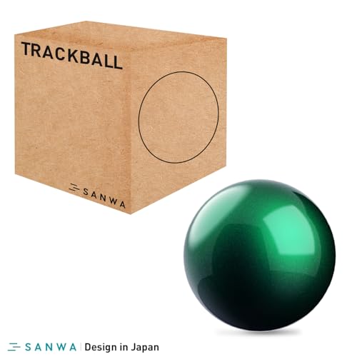 Image of SANWA Trackball 34mm /1.34in, Replacement Ball for Logitech m575, m570, MX Ergo, Kensington and Other Compatible Trackball Mouse, Glossy Green