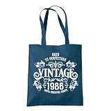 Dead Set Studio Cadeau d'anniversaire pour femme, sac fourre tout vintage 1986, cadeau de naissance en 1986, cadeau pour elle, sac en coton réutilisable et sac cadeau pour maman, sœur, tante