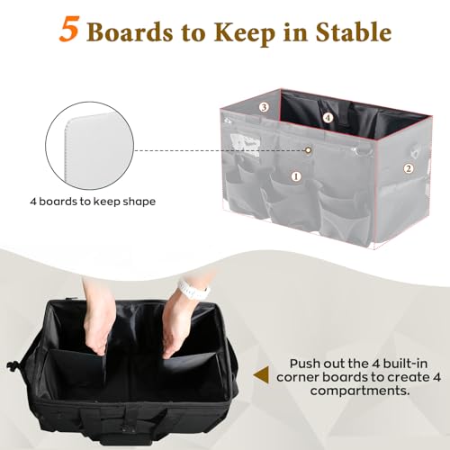 Rolling Cleaning Caddy Bag with Detachable Trolley, Multi-Functional Portable Cleaning Cart Supplies Organizer for Housekeeping and Domestic Cleaning, Cleaning Caddy with Wheels, Black by MUNNAR - Used condition - Image 5