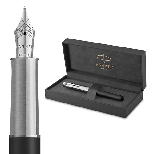 Parker Sonnet Pióro Wieczne | Kolekcja Dziedzictwo Lotu | 18k Złote Cienkie Ostrze z Czarnym Nabojem | Chromowane Wykończenie | Pudełko Prezentowe