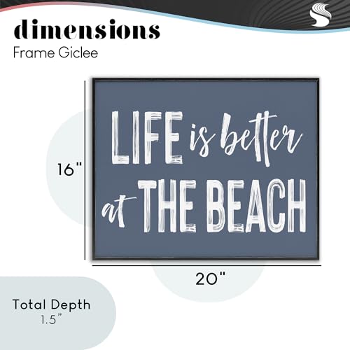 Tableau Life Better At Beach bleu blanc grand format cadre mural océan - 4