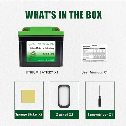 Image of Lithium Motorcycle Battery,400A 110cca Lightweight 12.8V 4AH Powersport Battery,for Motorcycle,ATV,UTV,PWC,Scooter,Jet Ski,Quad,4 Wheeler,Lawn Mower,Tractor,Scooter