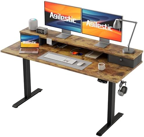 Agilestic 55 x 24 Inches Height Adjustable Electric Standing Desk...