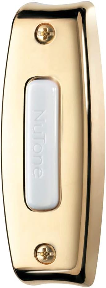 Broan-NuTone PB7LPB Doorbell, Lighted Pushbutton for Home, 1" x 0.75" x 2.875", Polished Bronze