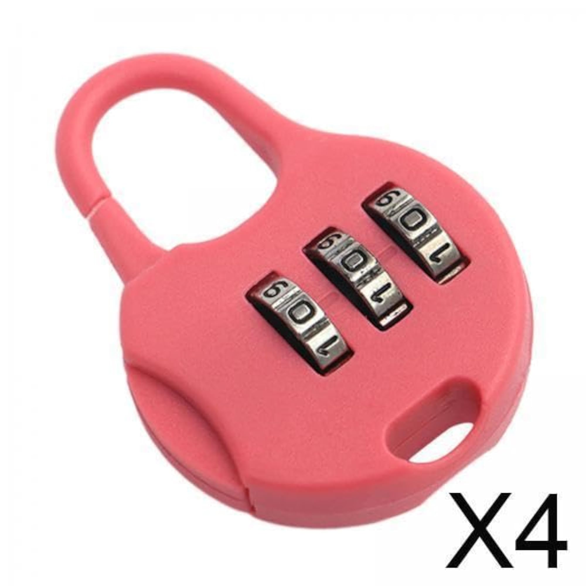4-Digit Combination Lock for Household & Luggage, Deep Pink