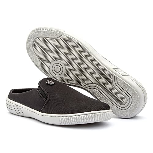 Mule Masculino Iate Babuche Chinelo Tenis Casual Calce Facil Com Sola Costurada 571-DB Cor:Preto;Tam