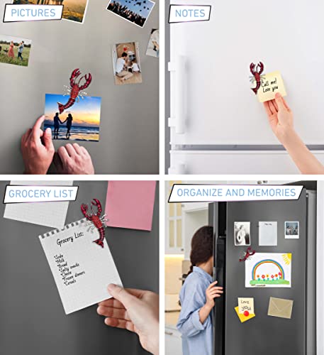 Imán decorativo de langosta brillante para refrigerador miniatura 4