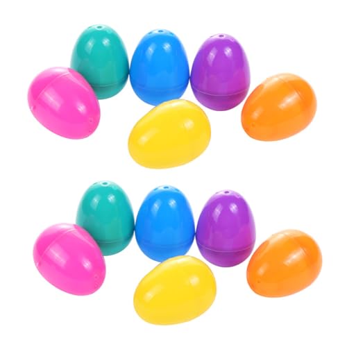 SUPVOX 50Piezas Huevos de Pascua Vacíos de Plástico y Decoraciones Cáscaras de Huevo Colores Aleatorios Fiestas y Accesorios de Fotografía