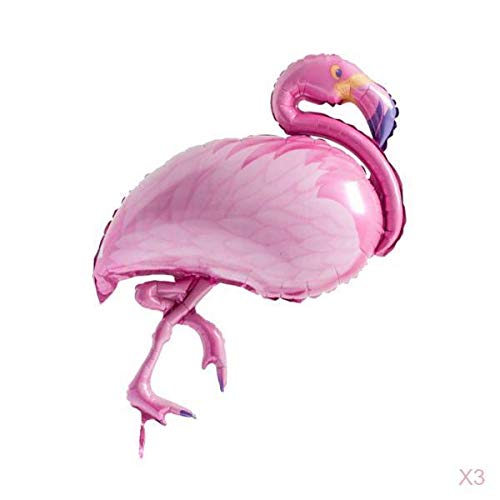 Merishopp 3pcs Large Foil Flamingo Tropical Hawaiian Kids Toy-image-6