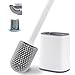 Sapphome Brosse WC, Brosse de Toilette, Brosse Toilettes WC Suspendue en Silicone avec Support, Fixation Murale & Debout Balayette WC Séchage Rapide avec Base de Filtre à Eau (Blanc)