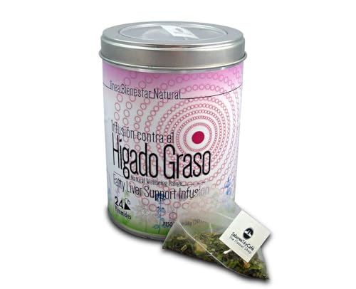 SABOREATE Y CAFE THE FLAVOUR SHOP Infusión Natural para Hígado Graso - Ayuda Detox y Limpieza Hepática - Lata de 24 piramides