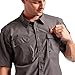 TRUEWERK Men's Cloud Work Shirt - Button Down, Lightweight, Fast-Drying, Breathable, and SPF Shirts, Deep Grey, Medium