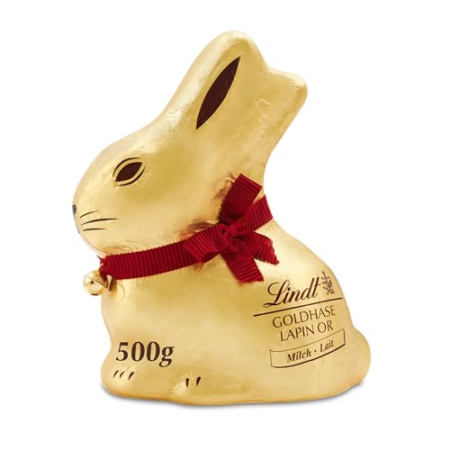 Lindt - Moulage LAPIN OR - Chocolat au Lait - Idéal pour Pâques, 500g