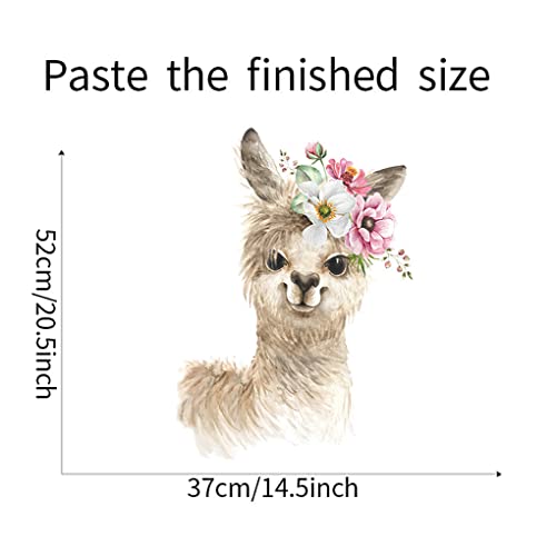 Vinilo decorativo Llama con flores 14x20 pulgadas miniatura 5