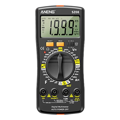 ANENG SZ08 Multimètre numérique portable 2000 comptes DC AC diode NCV testeur