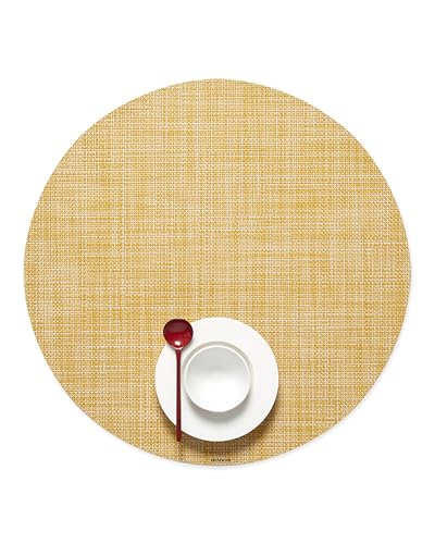 Chilewich Mini Basketweave Placemats, Round Woven Placemats Set of 4
