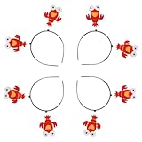 CATIEBYE 8 Diademas de Langosta de Plástico Rojo para Decoración Diaria del Cabello Diseño Creativo y Resistencia para Uso Prolongado en Fiestas de Disfraces