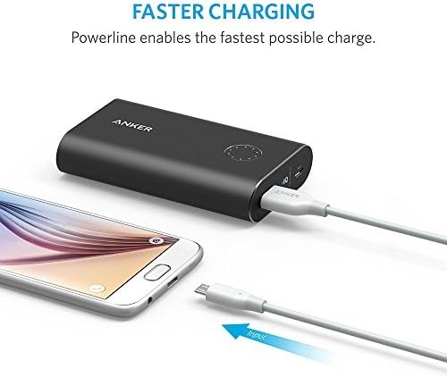 Anker Powerline Micro USB (10ft) - Charging Cable, with Aramid Fiber and 5000+ Bend Lifespan for Samsung, Nexus, LG, Motorola, Android Smartphones and More (White)