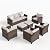 HERA'S HOUSE Wicker Patio Furniture Set, 7 Pieces Outdoor Seating Furniture, Patio Conversation Sofa Sets with Ottomans for Backyard Lawn Deck, Beige