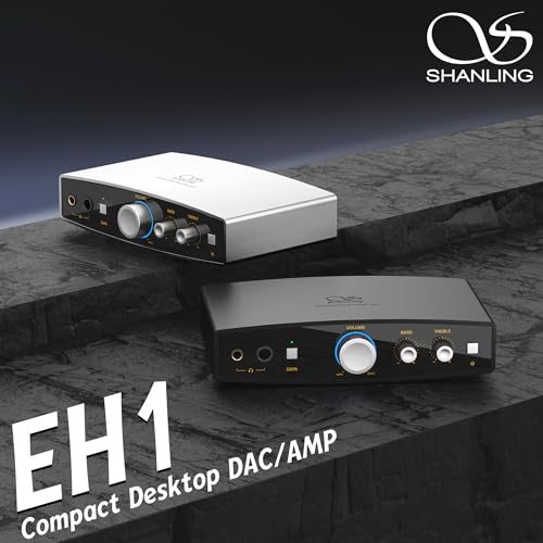 SHANLING EH1 シャンリン コンパクトデスクトップDAC/AMP ヘッドフォンアンプ CS43198 オペアンプ2基 6.35mmシングルエンド 4.4mmバランス PCM768kHz/32bit、DSD512 USB Type-C入力 RCA出力 UAC1.0対応 switch ゲームモード COAXIAL同軸デジタル出力 ハイレゾ【国内正規品】 (シルバー)