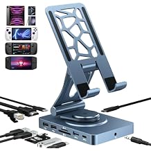 NEWQ iPad Docking Station Stand, 11-in-1 Dock with 4K 120Hz HDMI, 10Gbps Data, SD/TF 4.0, RJ45 Ethernet, Audio, Ventilated Design for iPad, Tablets, Steam Deck, ROG Ally, Legion Go, MSI Claw