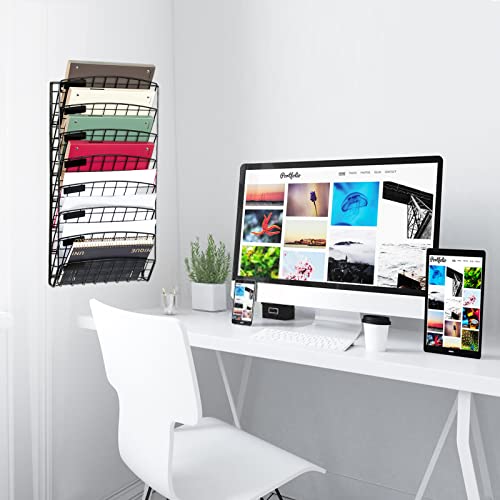 Veesun Wall File Holder Organizer Hanging File Mail Organizer Wall Mount Paper Magazine Document Holder For Office And Home 8 Tier. #TOP1