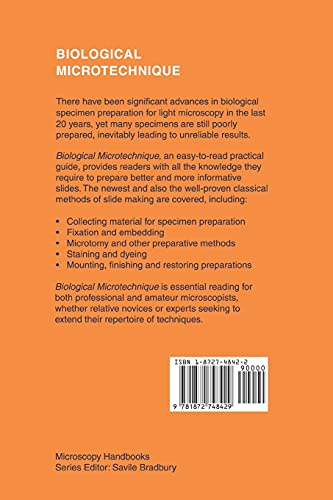 Biological Microtechnique (Microscopy Handbooks (BIOS), 28) - Thumbnail 2