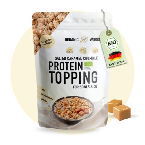Bio Salted Caramel Protein Crumble Topping – Knusprig, Vegan, Ohne Zuckerzusatz, mit Erythrit & Erbsenprotein – Perfekt für Bowls, Joghurt & Desserts (1 er)