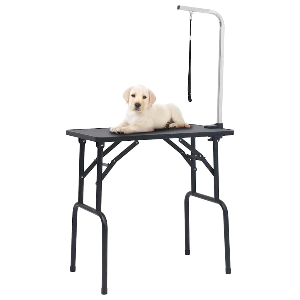 vidaXL Mesa de Aseo Ajustable para Perros con 1 Lazo Belleza Canina Baño Mesita Mascotas Gatos Plegable Altura Ajustable Estable Robusta