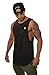 YoungLA Long Tank Tops for Men Muscle Shirt Bodybuilding Gym Athletic Training Sports Everyday Wear 306 Black Acid Washed Small