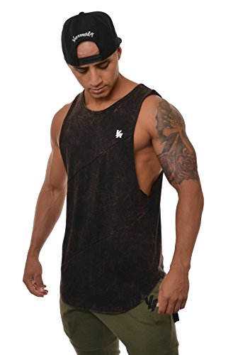 YoungLA Long Tank Tops Men Muscle Shirt Gym Training 306 Bkwsh XL