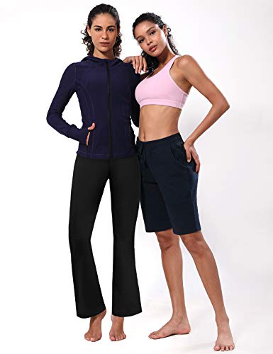 Image of BUBBLELIME 29 inch /31 inch /33 inch /35 inch /37 inch 3 Styles Women's High Waist Bootcut Yoga Pants Basic /Side Pockets Tummy Control Workout Flared