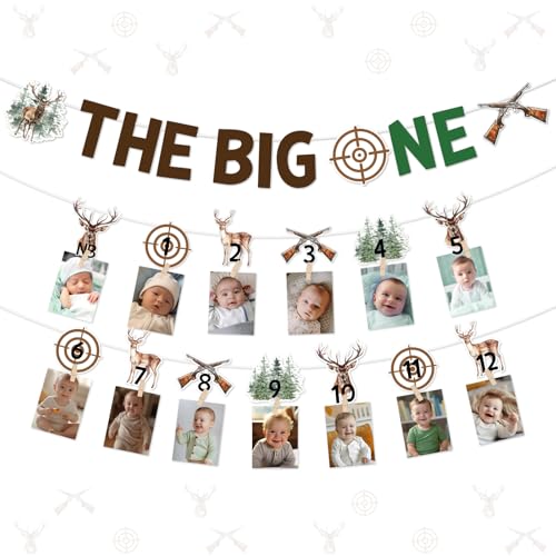 Bannière 1er anniversaire chasse pour sublimer la décoration murale du salon