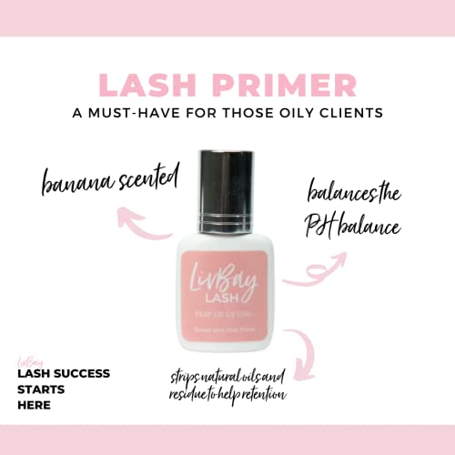 Livbay Lash Primer Banana Scent Eyelash Primer - Prep And Condition Lashes For Longer Extension Retention And Bonding Power For Eyelash Extension, 10Ml #TOP1