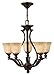 Hinkley 4655OB Bolla - Five Light Chandelier, Glass Options: Light Amber Seedy