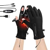 Winddichte Handschuhe | USB Wiederaufladbare Wasserdichte Fäustlinge - 3 Temperaturstufen Rutschfeste Winddichte Fahrradhandschuhe,Für Radfahren Schneemobil Motorrad Fahren Fahren