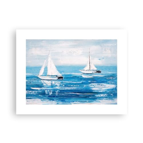 ARTTOR Poster da Parete Paesaggio Barche A Vela Nautico Senza Cornice 40x30cm Decorativi Stampa da Parete Quadri Moderni Soggiorno Camera da Letto Cucina Decorazione Murale Wall Art - P2XAA40x30-5413