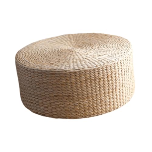 Sharplace Rattan Bodenkissen Tatami für Wohnzimmer - Japanischer Stil Sitzkissen Bodenmatte - Runde Yogamatte Meditation für Zuhause Balkon Schlafzimmer, 30 x 30 cm