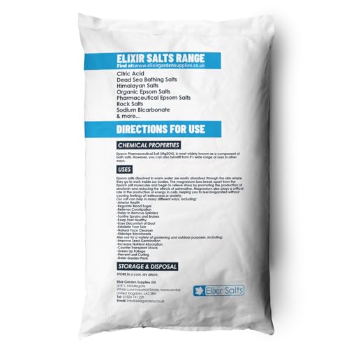 Elixir Gardens Epsom Salt (Pharmaceutical Grade) | Various Qty Available (from 300g - 25kg) | Supplied in Bag (25kg) - 2