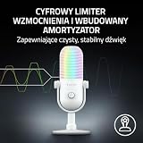 Razer Seiren V3 Chroma - Mikrofon USB RGB - Superkardioidalny mikrofon pojemnościowy z funkcją Tap-to-Mute (cyfrowy ogranicznik wzmocnienia i zintegrowany pochłaniacz wstrząsów) Biały