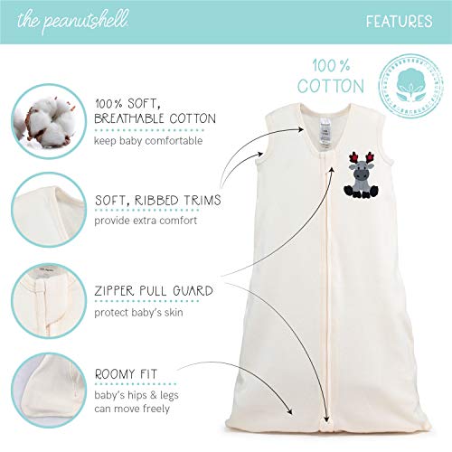 The Peanutshell Wearable Blanket Sleep Sack For Baby Boys Or Girls, Woodland Moose & Buffalo Plaid, Sizes Up To 12 Months (Small/Medium) #TOP1