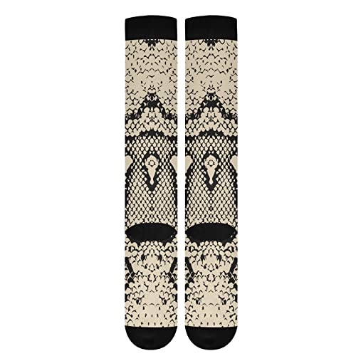 Otvee Snake Skin Animal Print Compression Socks Women & Men, 2 Pairs Gym Running Hiking Sport Knee High Stockings #TOP7