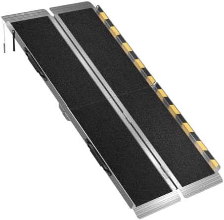 5FT Portable Wheelchair Ramp, Aluminum Folding Handicap Ramp with...