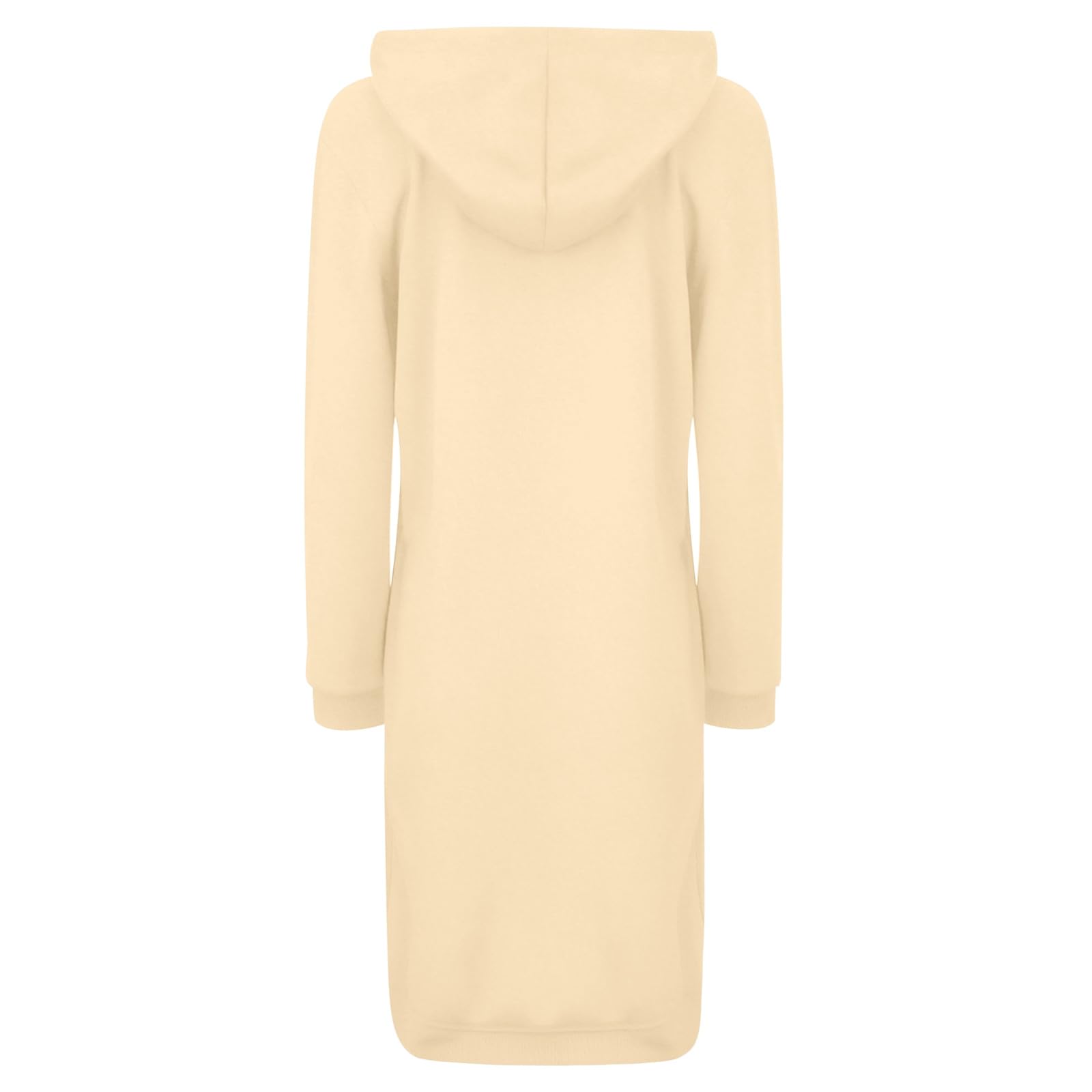 Giacca con Cappuccio Casual da Donna, Tinta Unita, di Media Lunghezza, con Tasche Curve, Ampia Felpa Felpe Azzurre